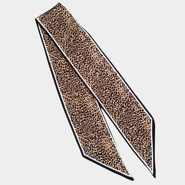 Leopard print headband, neck scarf, or bag scarf